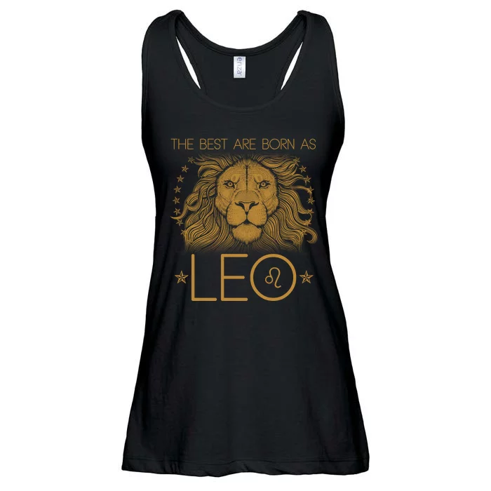 The Best Are Born As Leo Vintage Lion Ladies Essential Flowy Tank