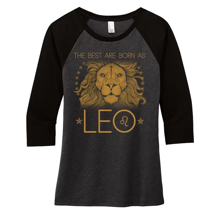 The Best Are Born As Leo Vintage Lion Women's Tri-Blend 3/4-Sleeve Raglan Shirt