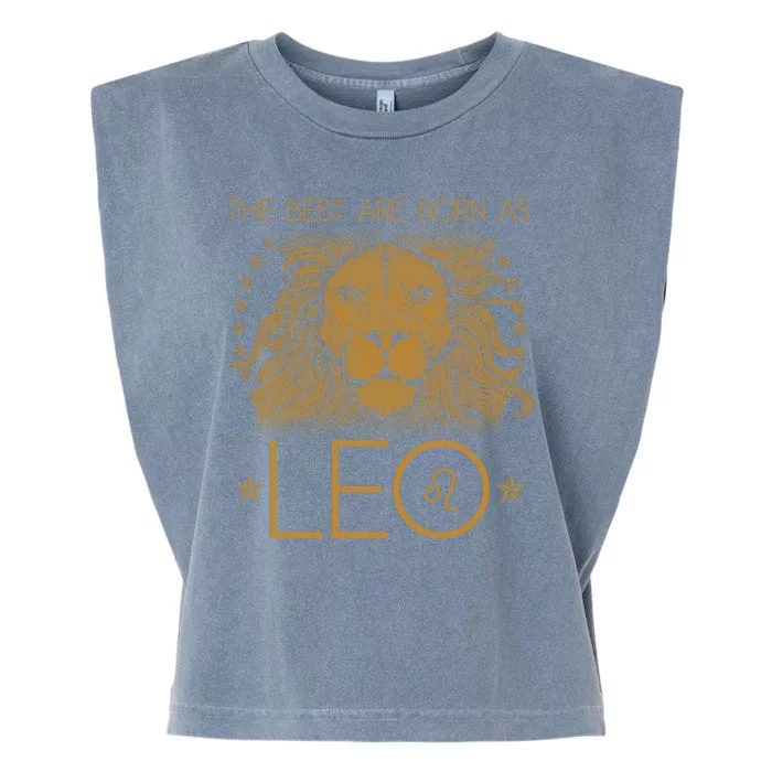 The Best Are Born As Leo Vintage Lion Garment-Dyed Women's Muscle Tee