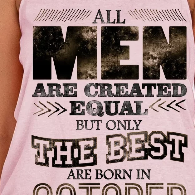 The Best Are Born In October Women's Knotted Racerback Tank