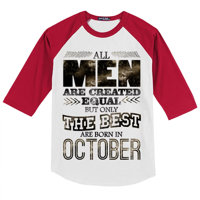 The Best Are Born In October Kids Colorblock Raglan Jersey