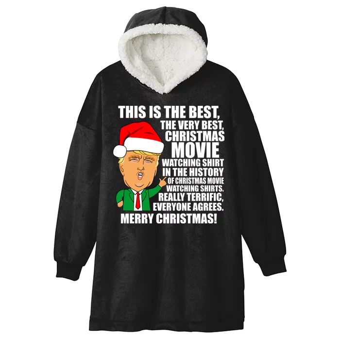 The Best Christmas Movie Watching Shirt Ever Donald Trump Hooded Wearable Blanket