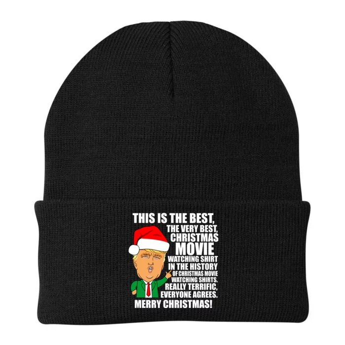 The Best Christmas Movie Watching Shirt Ever Donald Trump Knit Cap Winter Beanie