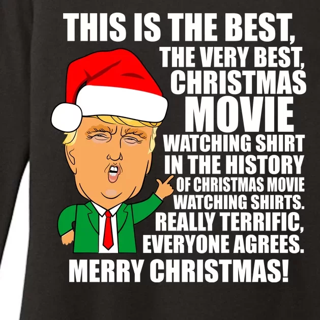 The Best Christmas Movie Watching Shirt Ever Donald Trump Womens CVC Long Sleeve Shirt