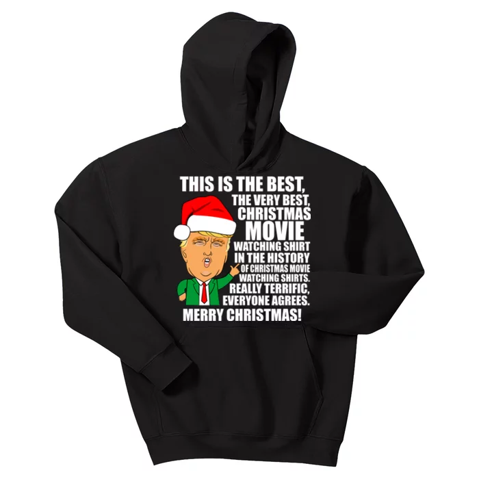 The Best Christmas Movie Watching Shirt Ever Donald Trump Kids Hoodie