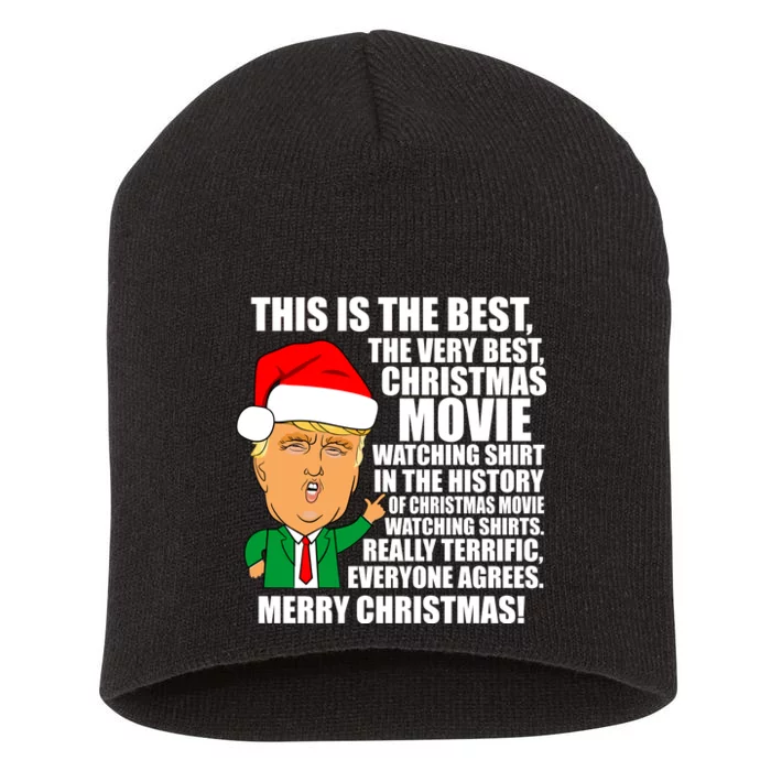 The Best Christmas Movie Watching Shirt Ever Donald Trump Short Acrylic Beanie