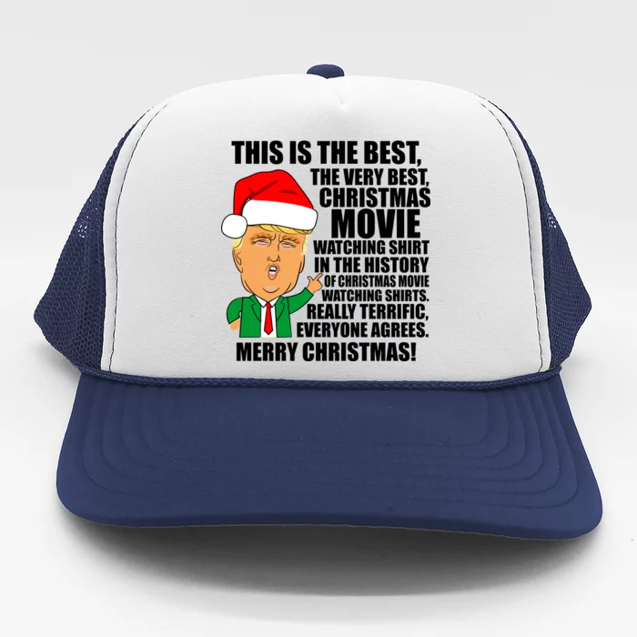 The Best Christmas Movie Watching Shirt Ever Donald Trump Trucker Hat