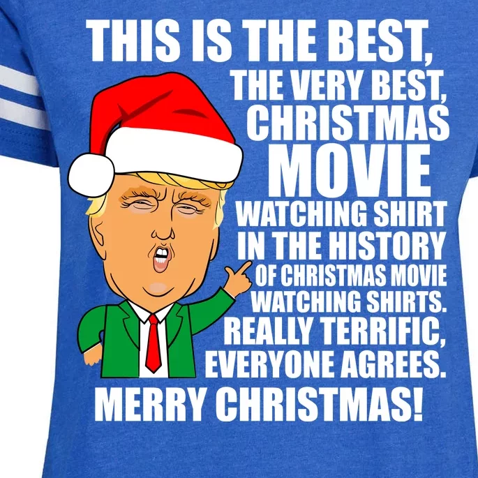 The Best Christmas Movie Watching Shirt Ever Donald Trump Enza Ladies Jersey Football T-Shirt