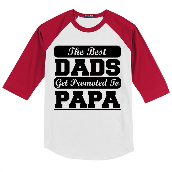 The Best Dads Get Promoted To Papa Kids Colorblock Raglan Jersey