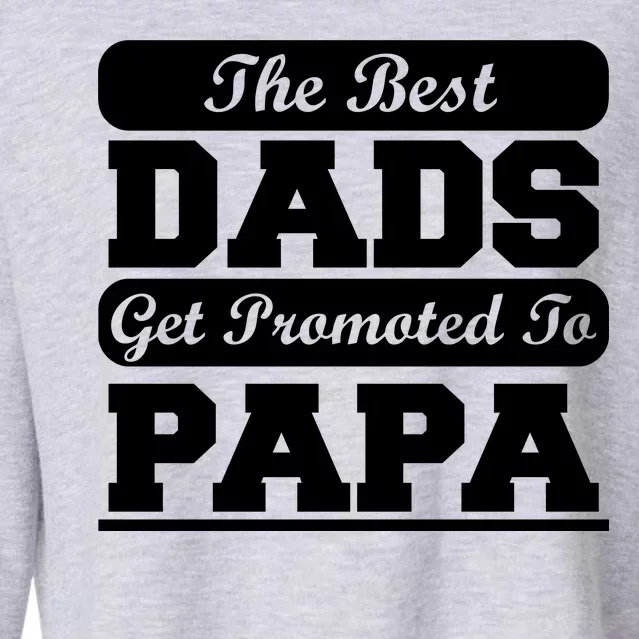 The Best Dads Get Promoted To Papa Cropped Pullover Crew