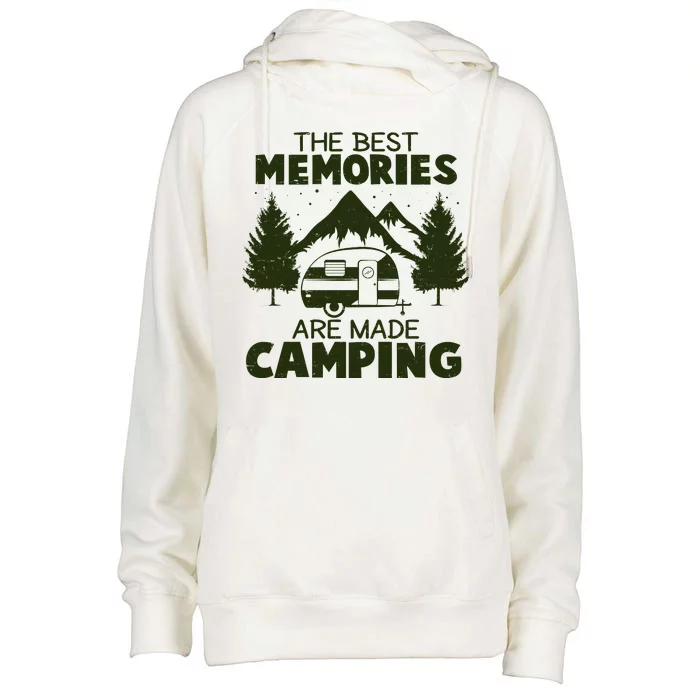 The Best Memories Are Made Camping Womens Funnel Neck Pullover Hood