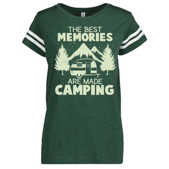 The Best Memories Are Made Camping Enza Ladies Jersey Football T-Shirt