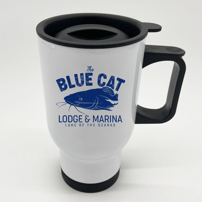 The Blue Cat Lodge & Marina Front & Back Stainless Steel Travel Mug