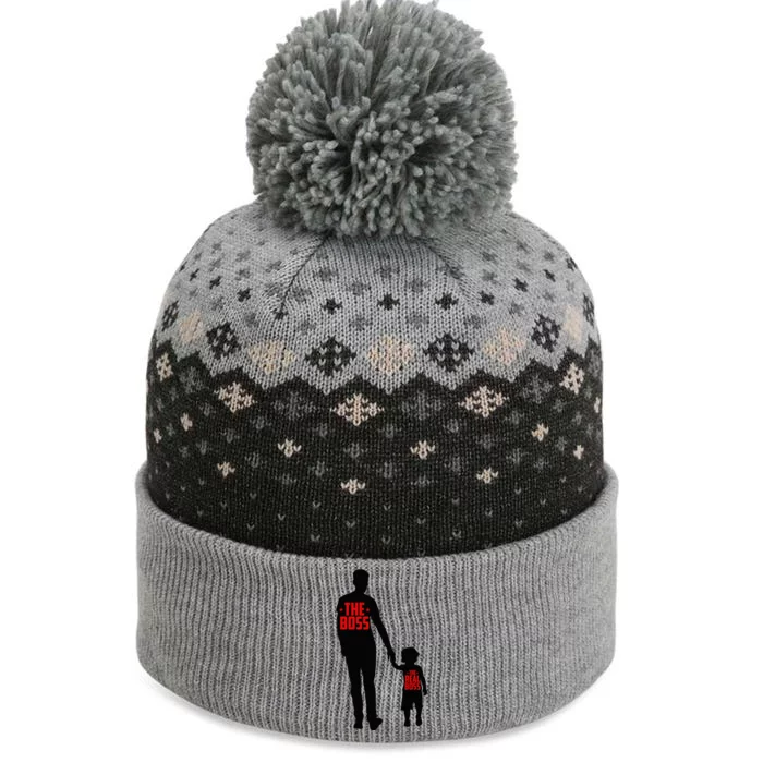 The Boss The Real Boss Father And Child The Baniff Cuffed Pom Beanie