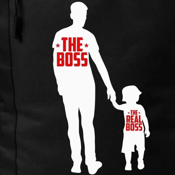 The Boss The Real Boss Father And Child Daily Commute Backpack