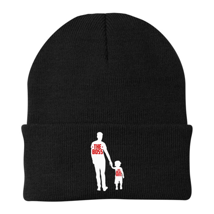 The Boss The Real Boss Father And Child Knit Cap Winter Beanie