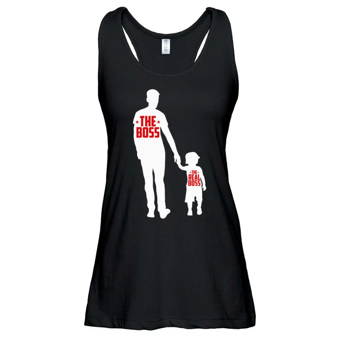 The Boss The Real Boss Father And Child Ladies Essential Flowy Tank