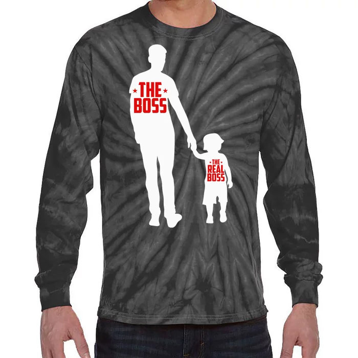 The Boss The Real Boss Father And Child Tie-Dye Long Sleeve Shirt