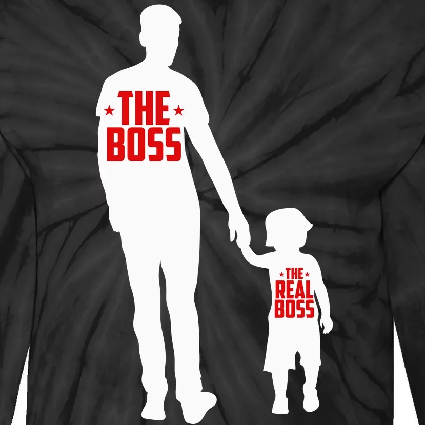 The Boss The Real Boss Father And Child Tie-Dye Long Sleeve Shirt