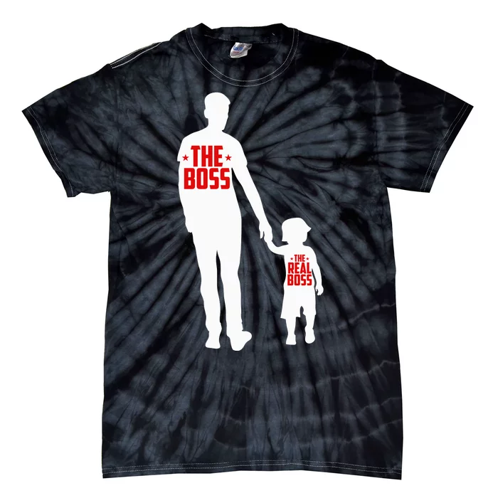 The Boss The Real Boss Father And Child Tie-Dye T-Shirt