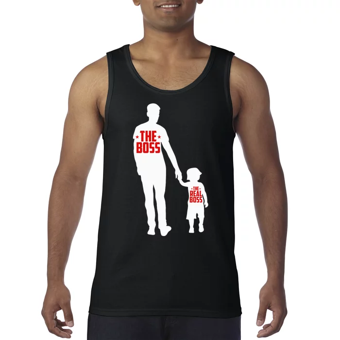 The Boss The Real Boss Father And Child Tank Top