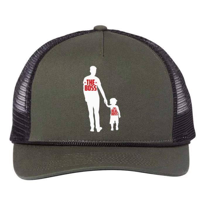 The Boss The Real Boss Father And Child Retro Rope Trucker Hat Cap