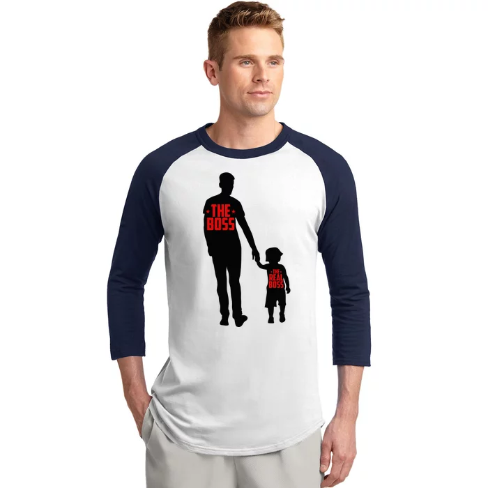 The Boss The Real Boss Father And Child Baseball Sleeve Shirt