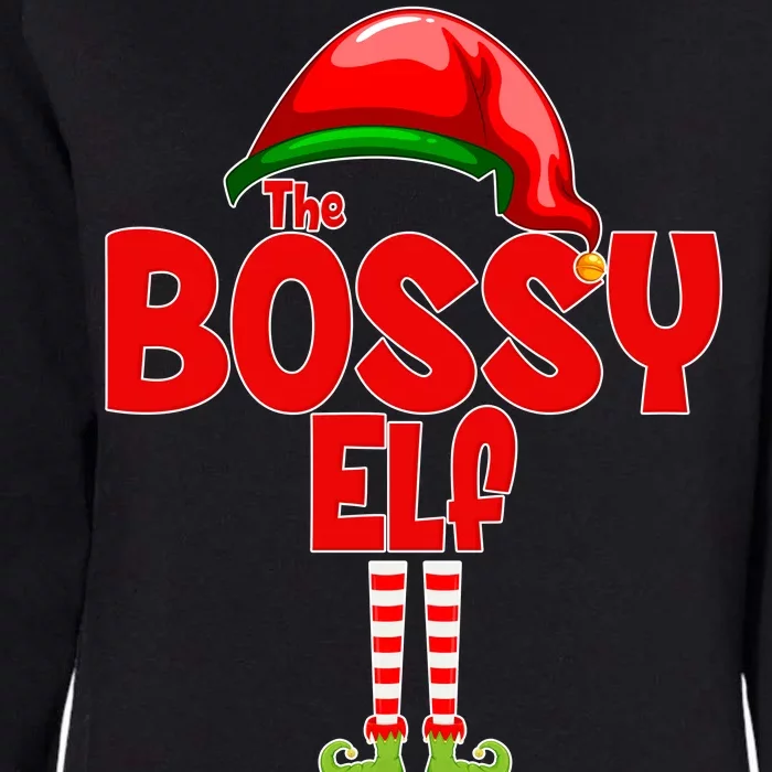 The Bossy Elf Matching Christmas Womens California Wash Sweatshirt