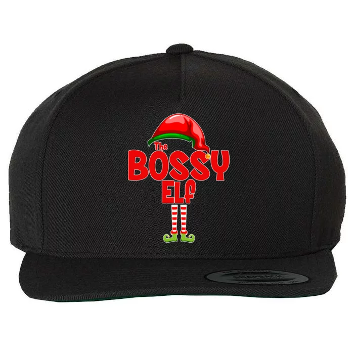 The Bossy Elf Matching Christmas Wool Snapback Cap