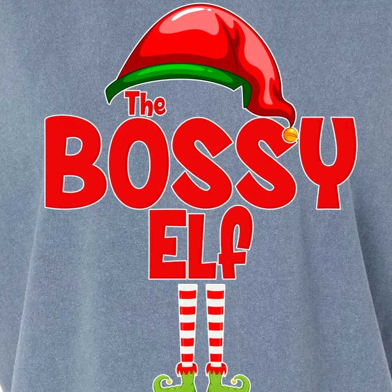 The Bossy Elf Matching Christmas Garment-Dyed Women's Muscle Tee