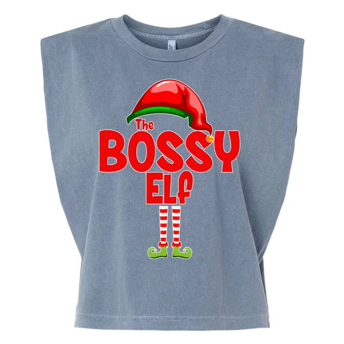 The Bossy Elf Matching Christmas Garment-Dyed Women's Muscle Tee