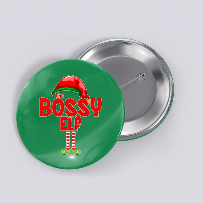 The Bossy Elf Matching Christmas Button