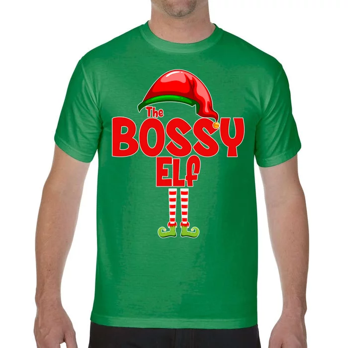 The Bossy Elf Matching Christmas Comfort Colors T-Shirt