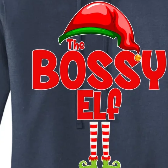 The Bossy Elf Matching Christmas Women's Pullover Hoodie