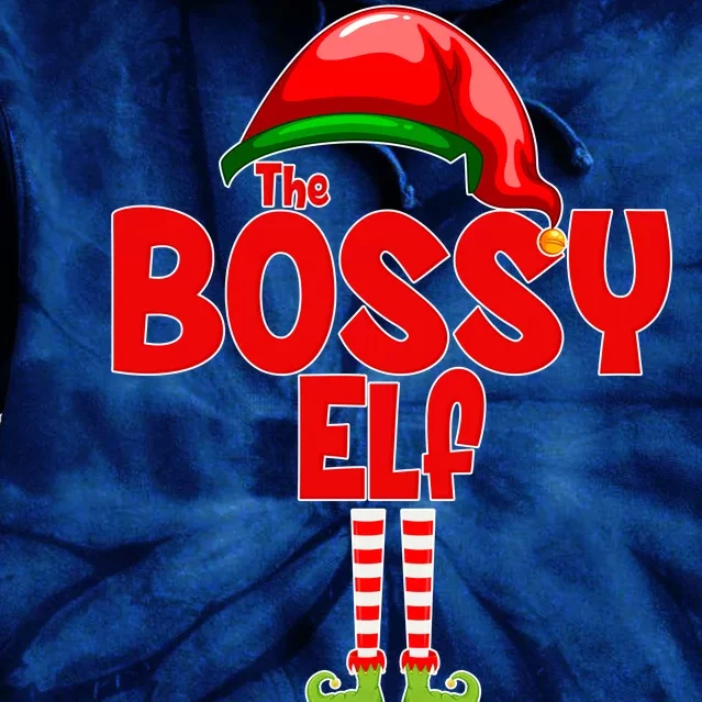 The Bossy Elf Matching Christmas Tie Dye Hoodie