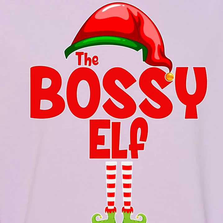 The Bossy Elf Matching Christmas Garment-Dyed Sweatshirt