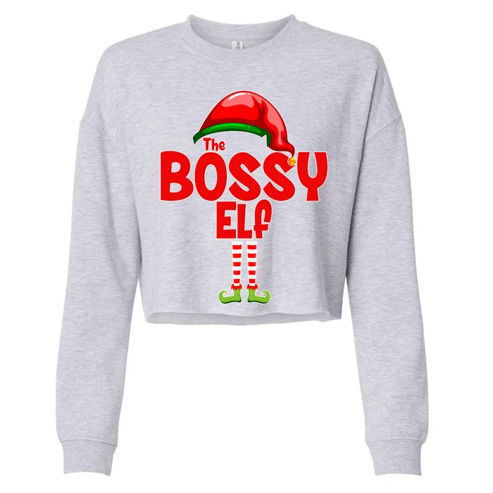 The Bossy Elf Matching Christmas Cropped Pullover Crew