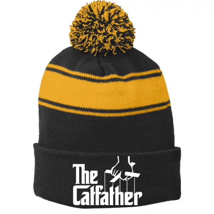 The Catfather Stripe Pom Pom Beanie