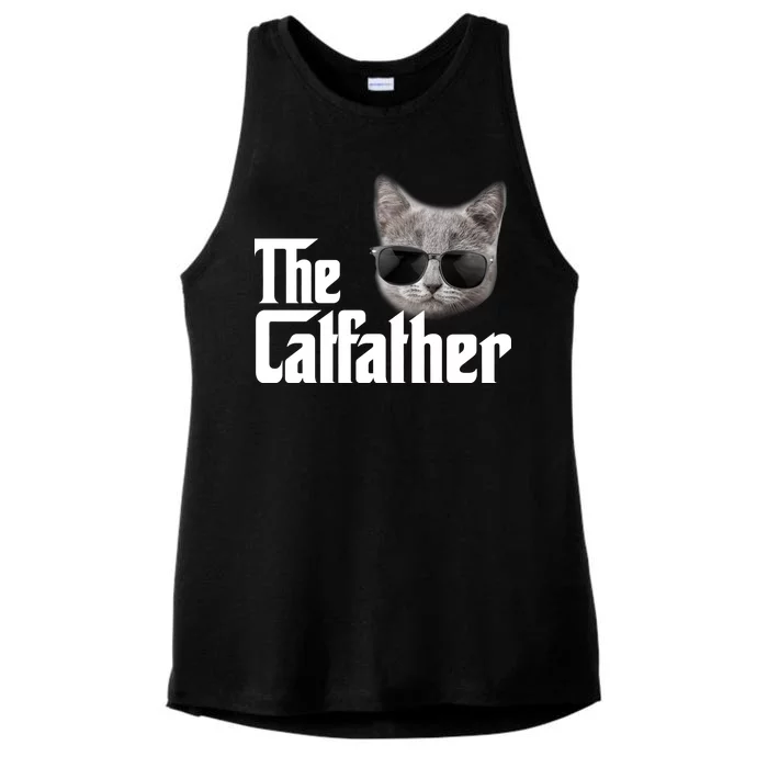 The Catfather Cool Movie Parody For Dads Ladies Tri-Blend Wicking Tank