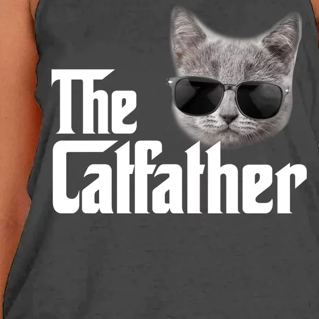 The Catfather Cool Movie Parody For Dads Women's Knotted Racerback Tank