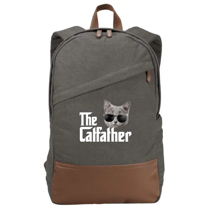 The Catfather Cool Movie Parody For Dads Cotton Canvas Backpack