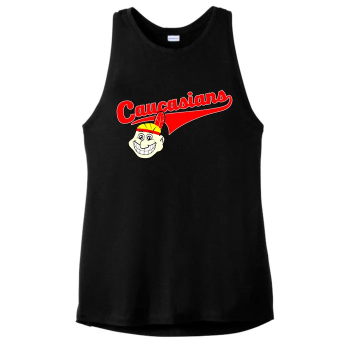 The Caucasians Rude Indians Design Ladies Tri-Blend Wicking Tank