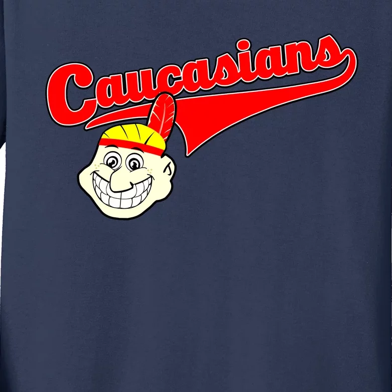 The Caucasians Rude Indians Design Kids Long Sleeve Shirt