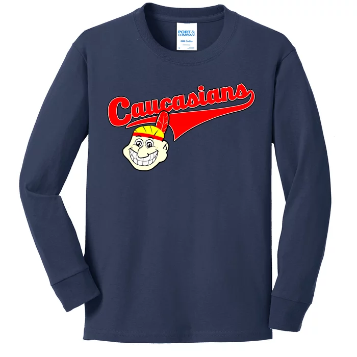 The Caucasians Rude Indians Design Kids Long Sleeve Shirt