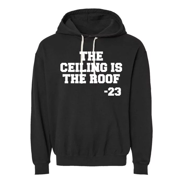 The Ceiling is the Roof 23 MJ College Text Garment-Dyed Fleece Hoodie