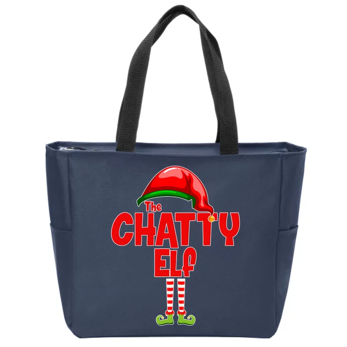 The Chatty Elf Christmas Zip Tote Bag