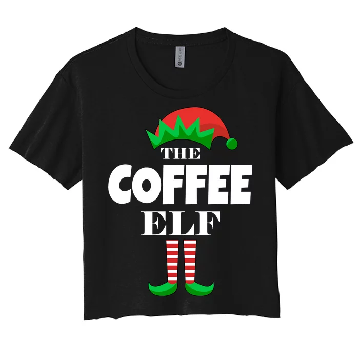 The Coffee Elf Family Matching Christmas Women's Crop Top Tee