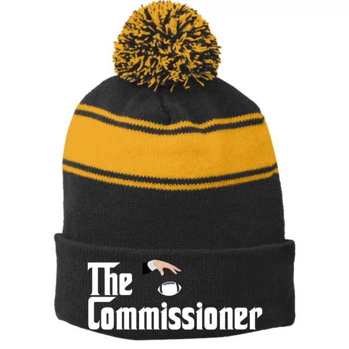 The Commissioner Stripe Pom Pom Beanie