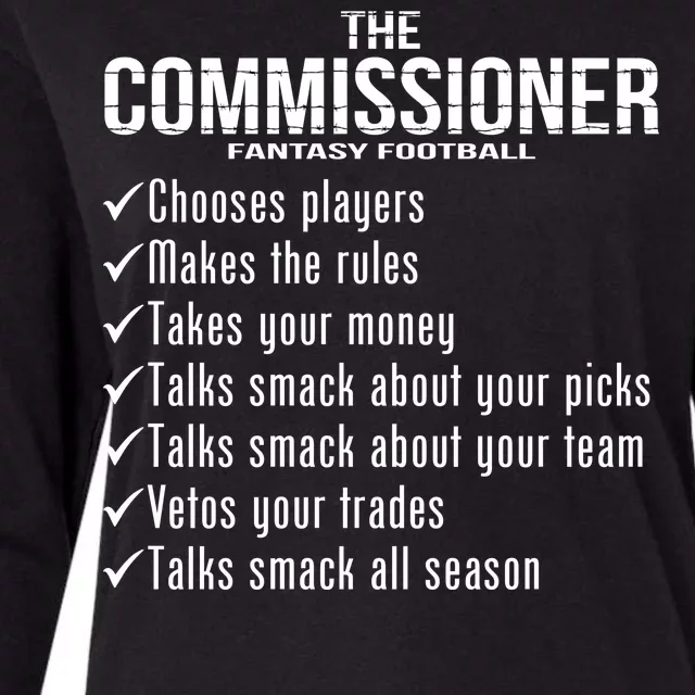 The Commissioner Fantasy Football Womens Cotton Relaxed Long Sleeve T-Shirt