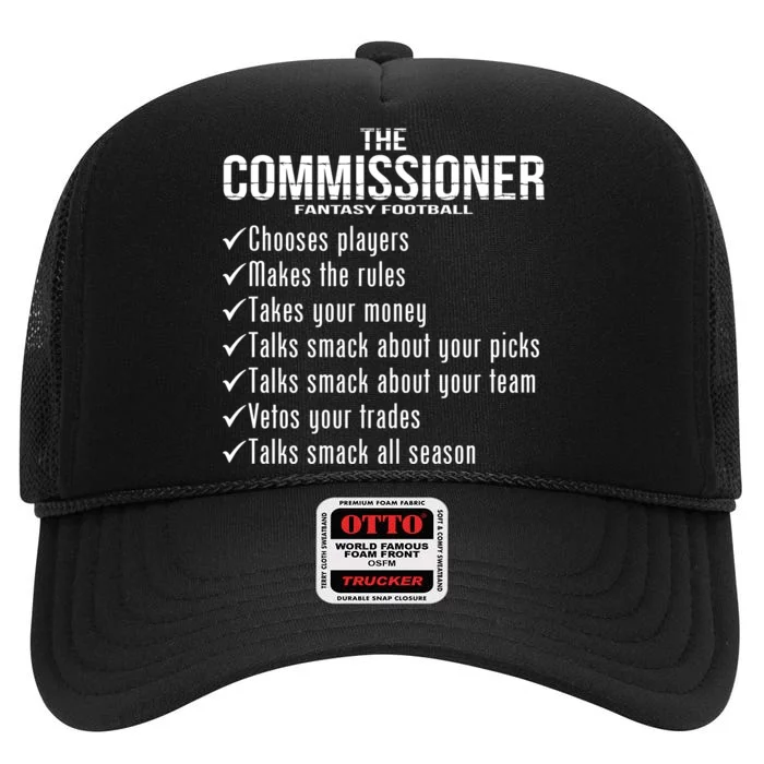 The Commissioner Fantasy Football High Crown Mesh Trucker Hat